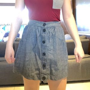 Denim button up skirt